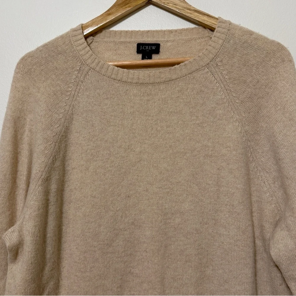 J. Crew Men’s Crewneck Sweater Size Large Cream Neutral Pullover Lambswool